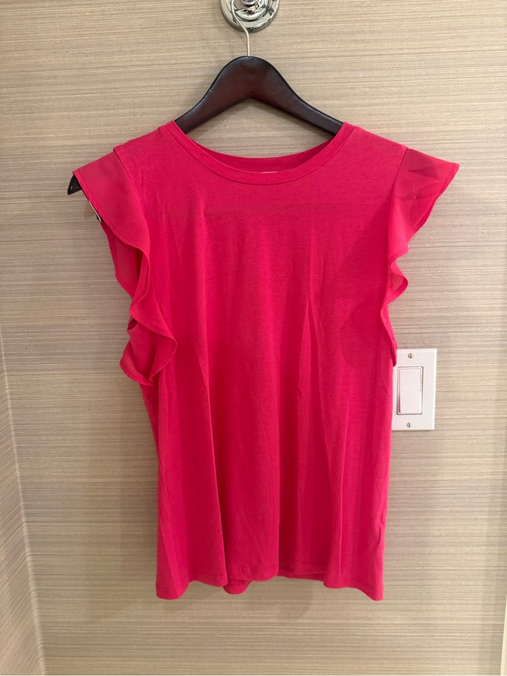 MICHAEL Michael Kors Pink Flutter Sleeve Top Size S Cotton Modal